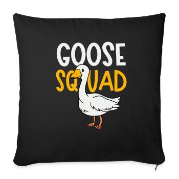 Goose Squad Cute Geese Nature Ironisches Zitat - Sofakissenbezug 45 x 45 cm - Schwarz - Vorne