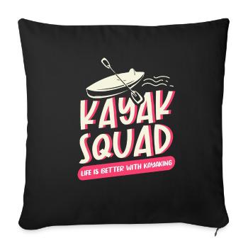 Kayak Squad Canoë-kayak Sports nautiques - Housse de coussin décorative 45 x 45 cm - noir - Devant