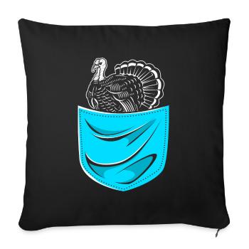 Chasse à la dinde Chasse à la dinde Thanksgiving - Housse de coussin décorative 45 x 45 cm - noir - Devant