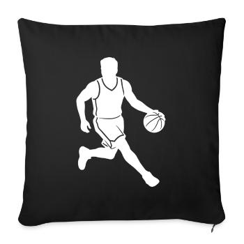 Basketball Player Silhouette Dribbling Streetball - Sofa pillowcase 17,3'' x 17,3'' (45 x 45 cm) - black - Front