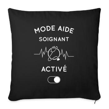 Mode aide-soignant activé - Housse de coussin décorative 45 x 45 cm - noir - Devant