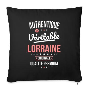 Authentique et véritable Lorraine - Originale - Housse de coussin décorative 45 x 45 cm - noir - Devant