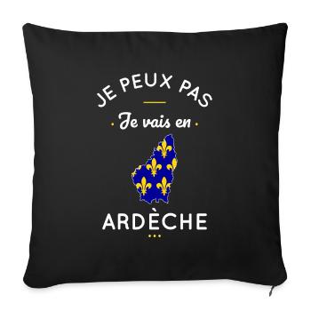 Je peux pas je vais en Ardèche - Housse de coussin décorative 45 x 45 cm - noir - Devant