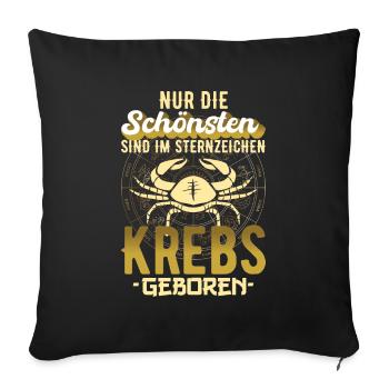Sternzeichen Krebs Geburtstag Geschenk - Sofakissenbezug 45 x 45 cm - Schwarz - Vorne