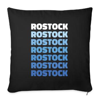Rostock Rostocker Heimat Spruch Geschenk - Sofakissenbezug 45 x 45 cm - Schwarz - Vorne