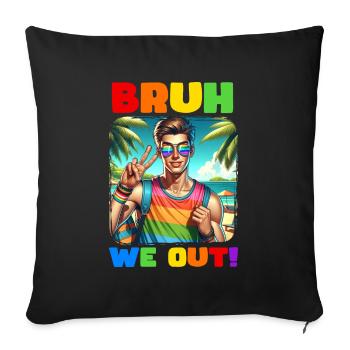 Pride Gay CSD Love LGBTQ Farben des Regenbogens - Sofakissenbezug 45 x 45 cm - Schwarz - Vorne