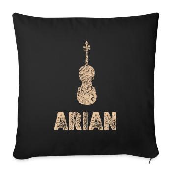 First name Arian - Sofa pillowcase 17,3'' x 17,3'' (45 x 45 cm) - black - Front