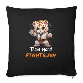 Lions Baby Train Hard Fight Easy - Sofa pillowcase 17,3'' x 17,3'' (45 x 45 cm) - black - Front
