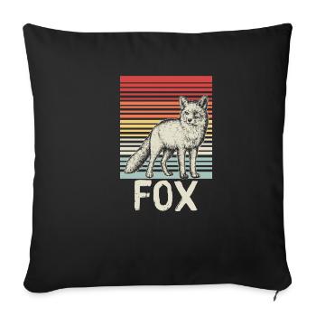 Forest Animals Fox Vixen - Sofa pillowcase 17,3'' x 17,3'' (45 x 45 cm) - black - Front