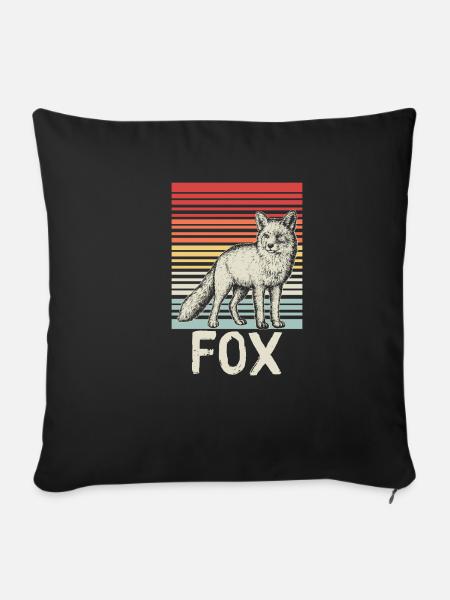 Wald Tiere Fuchs Füchsin - Sofakissenbezug 45 x 45 cm - Schwarz
