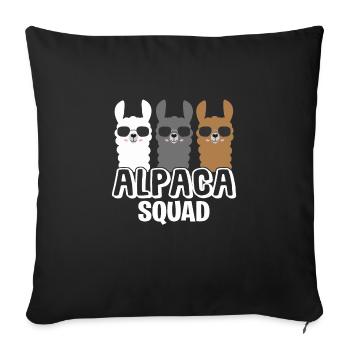 Alpaca Squad Alpaca Lama Pet Tire Gift - Sofa pillowcase 17,3'' x 17,3'' (45 x 45 cm) - black - Front
