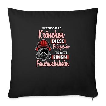 Prinzessinnen tragen Feuerwehr Helme Geschenk - Sofakissenbezug 45 x 45 cm - Schwarz - Vorne