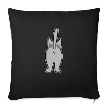 Gray cat meow pet cat friend gift - Sofa pillowcase 17,3'' x 17,3'' (45 x 45 cm) - black - Front