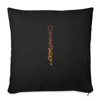 Clarinet wind instrument musical instrument gift - Sofa pillowcase 17,3'' x 17,3'' (45 x 45 cm) - black - Front