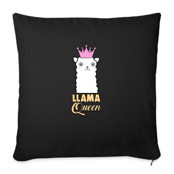 llama queen alpaca llama queen andean gift - Sofa pillowcase 17,3'' x 17,3'' (45 x 45 cm) - black - Front