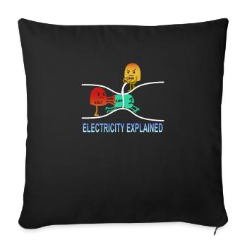 l'électricité a expliqué Elektrik Ohm Volt Gift - Housse de coussin décorative 45 x 45 cm - noir - Devant