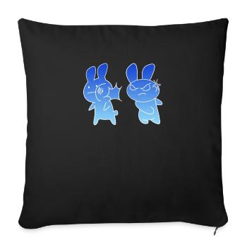 Baka Rabbit Face Slapping Japan funny gift - Sofa pillowcase 17,3'' x 17,3'' (45 x 45 cm) - black - Front