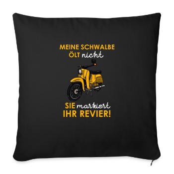 Schwalbe Moped Zweirad Sime Öl Revier Geschenk - Sofakissenbezug 45 x 45 cm - Schwarz - Vorne