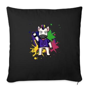 Unicorn Punk Colorful Punk Rock Unicorn Gift - Sofa pillowcase 17,3'' x 17,3'' (45 x 45 cm) - black - Front