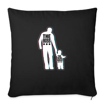 Père et fils papa fils fête des pères patron partenaire look - Housse de coussin décorative 45 x 45 cm - noir - Devant
