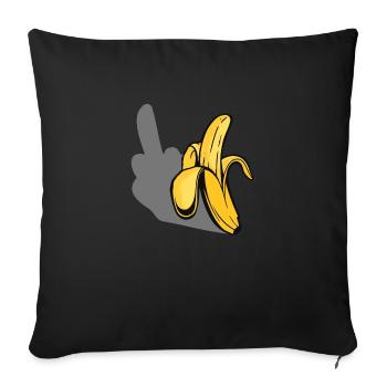 Idée cadeau popart banane majeur drôle - Housse de coussin décorative 45 x 45 cm - noir - Devant