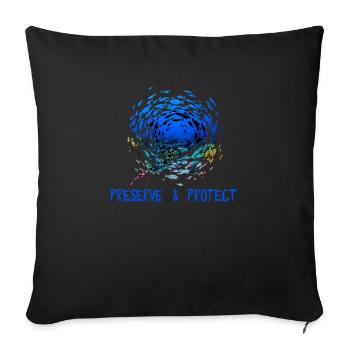 Preserve Protect Environmental Protection Climate Protection Rays - Sofa pillowcase 17,3'' x 17,3'' (45 x 45 cm) - black - Front