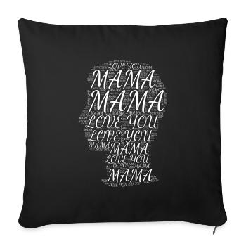 Mother's Day Gamer Mom Gift Idea Funny - Sofa pillowcase 17,3'' x 17,3'' (45 x 45 cm) - black - Front