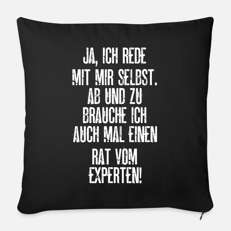 Selbstgespräch Experten Rat - Sofakissenbezug 45 x 45 cm - Schwarz