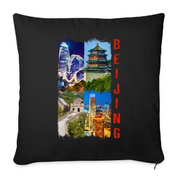 Beijing Beijing China Asia Asia City Skyline - Sofa pillowcase 17,3'' x 17,3'' (45 x 45 cm) - black - Front