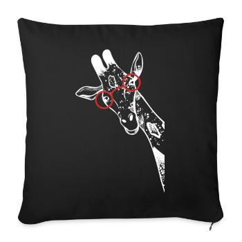 Nerd Giraffe mit Brille - Sofakissenbezug 45 x 45 cm - Schwarz - Vorne
