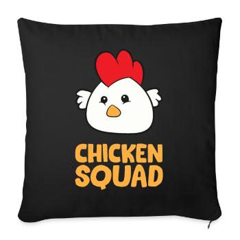 Huhn - Escouade de poulet - Housse de coussin décorative 45 x 45 cm - noir - Devant