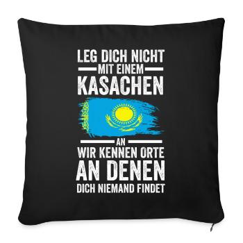 Kasachstan Kasache Kasachisches - Sofakissenbezug 45 x 45 cm - Schwarz - Vorne