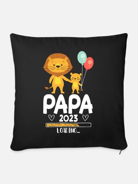 Papa 2023 Loading - Sofakissenbezug 45 x 45 cm - Schwarz
