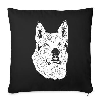 Tschechoslowakischer Wolfhund - Sofakissenbezug 45 x 45 cm - Schwarz - Vorne