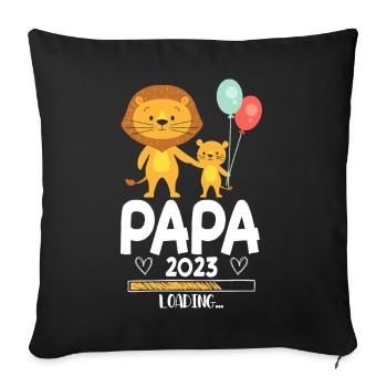 Papa 2023 Chargement - Housse de coussin décorative 45 x 45 cm - noir - Devant