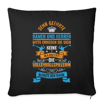 Beachvolleyball Volleyball Beach-Volleyball - Sofakissenbezug 45 x 45 cm - Schwarz - Vorne
