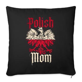 Pologne mère polonaise - Housse de coussin décorative 45 x 45 cm - noir - Devant