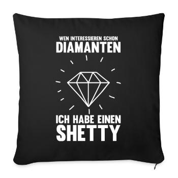Pferd Reitsport Reiten Pferdesport Shetty - Sofakissenbezug 45 x 45 cm - Schwarz - Vorne