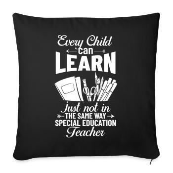 Special education Special education Promoting special needs - Sofa pillowcase 17,3'' x 17,3'' (45 x 45 cm) - black - Front