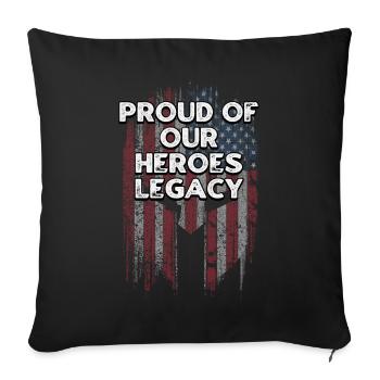Fiers de l’héritage de nos héros Journée des anciens combattants américains - Housse de coussin décorative 45 x 45 cm - noir - Devant