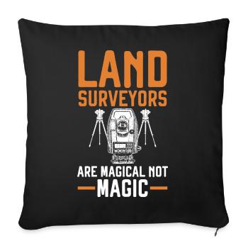 Les arpenteurs sont magiques, pas magiques, landverme - Housse de coussin décorative 45 x 45 cm - noir - Devant