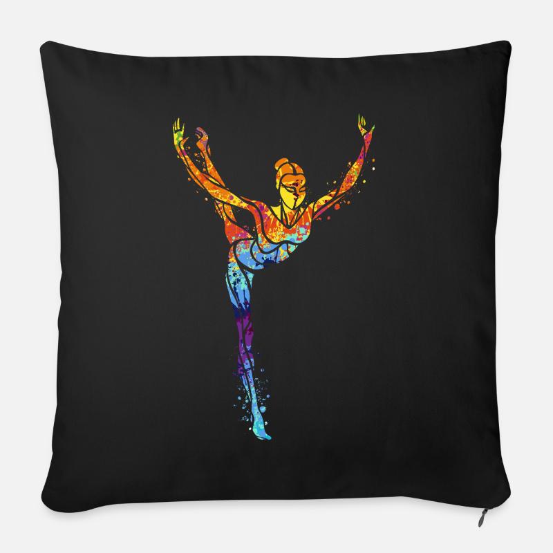 Gymnastique - Housse de coussin décorative 45 x 45 cm - noir