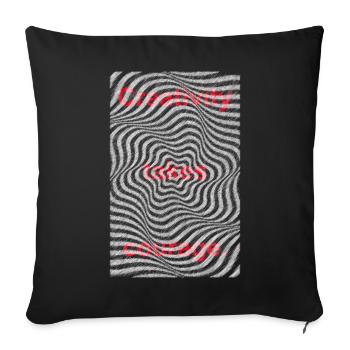 La créativité prend courage Citation artistique Graphique - Housse de coussin décorative 45 x 45 cm - noir - Devant