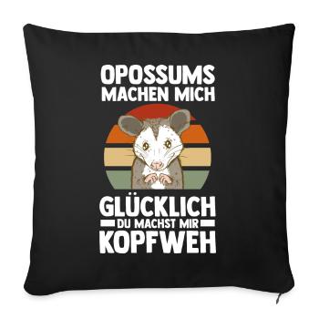 Opossum - Sofakissenbezug 45 x 45 cm - Schwarz - Vorne