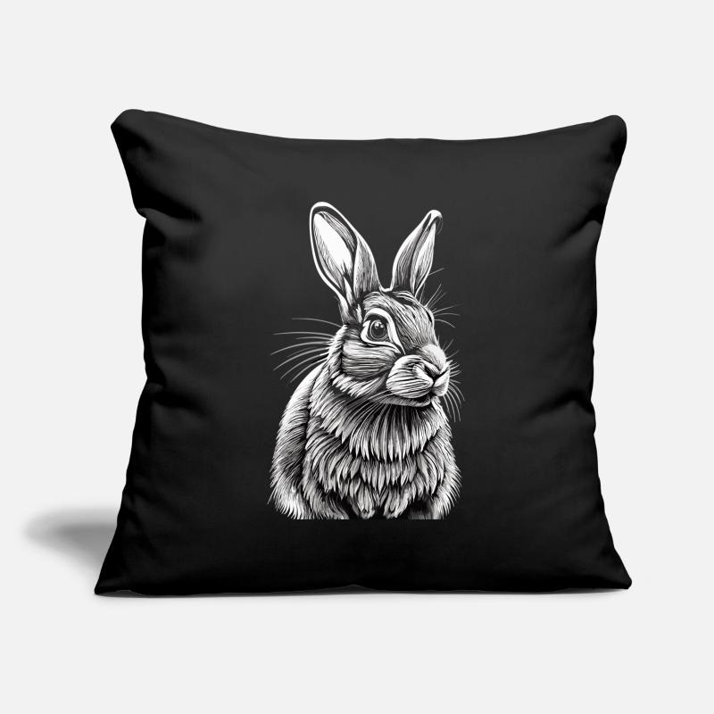 Rabbit Portrait Sofa pillowcase 17,3'' x 17,3'' (45 x 45 cm)