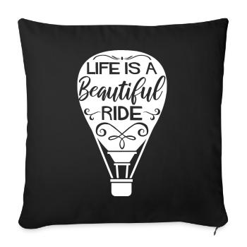 Heißluftballon Sprüche | Luftfahrt Hobby Geschenk - Sofakissenbezug 45 x 45 cm - Schwarz - Vorne