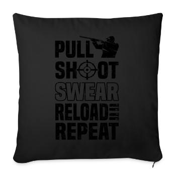 Schießsport | Tontaubenschießen Skeet Geschenkidee - Sofakissenbezug 45 x 45 cm - Schwarz - Vorne
