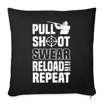Wurfscheibenschießen | Skeet Sportschütze Geschenk - Sofakissenbezug 45 x 45 cm - Schwarz - Vorne