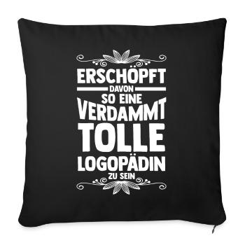 Logopädie Logopädin - Sofakissenbezug 45 x 45 cm - Schwarz - Vorne