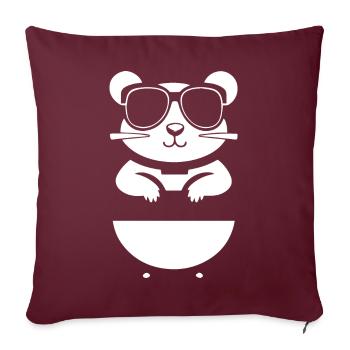Hamster drôle avec des lunettes de soleil Hamsters - Housse de coussin décorative 45 x 45 cm - bordeaux - Devant